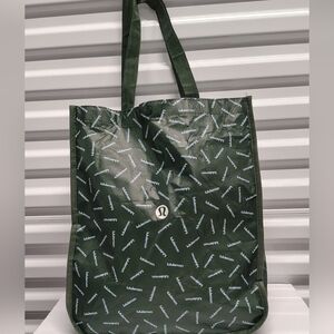 Lululemon Large Green Reusable Tote Bag - Shopping, Gym, Travel, Carry-all
